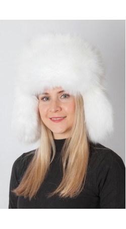 Arktikweissfuchspelz Mütze - russischen Stil